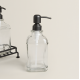 Glass Soap Dispenser 2 Pieces with Metal Holder